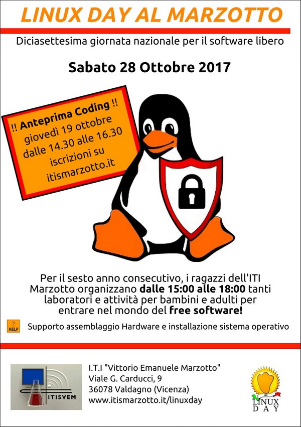 Linux Day 2017 al Marzotto